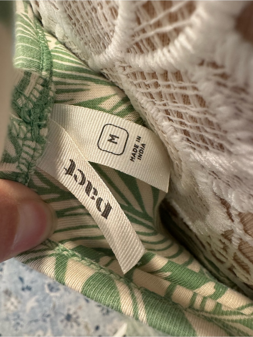 Pact Organic Cotton Green and White Leaf-Print Midi Dress - Picture 4 of 8